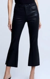 L Agence Kendra Coated High Waist Crop Flare Jeans In Black