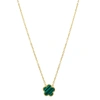 ADORNIA WATER RESISTANT GREEN MOTHER OF PEARL CLOVER NECKLACE GOLD