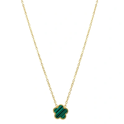 Adornia Green Mother Of Pearl Clover Necklace