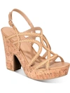 SUN + STONE NADIYA WOMENS CORK PUMPS PLATFORM SANDALS