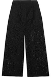 VALENTINO CROPPED CORDED GUIPURE LACE WIDE-LEG PANTS