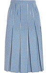 GUCCI PLEATED HOUNDSTOOTH WOOL-BLEND SKIRT