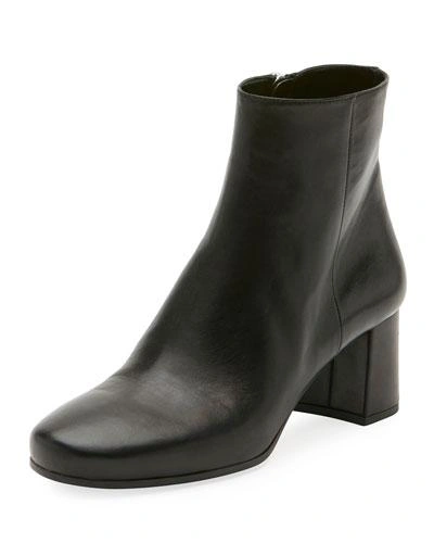 Prada Leather Square-toe 55mm Ankle Boot, Black (nero)