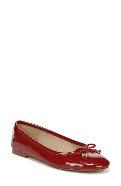 Sam Edelman Felicia Luxe Ballet Flat In Red Mahogany Patent