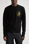 Jw Anderson Jwa Bunny Intarsia Wool Crewneck Sweater In Black