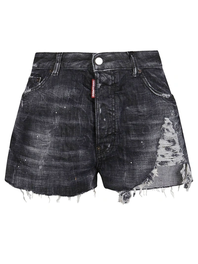 Dsquared2 Distressed Denim Shorts In 900