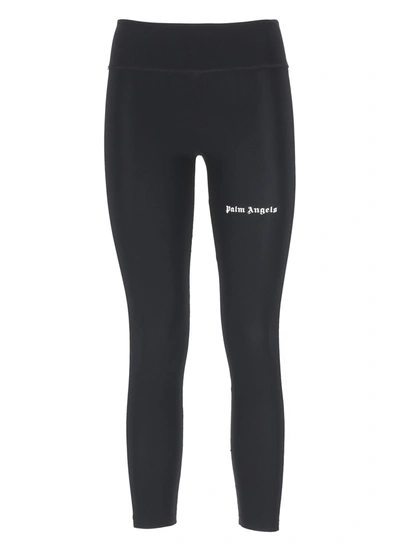 Palm Angels Leggings With Contrasting Side Bands In Black