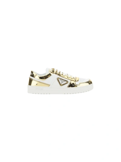 Prada Downtown Trainers In Gold
