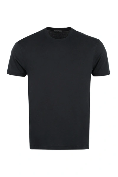 Tom Ford Stretch Cotton T-shirt In Black