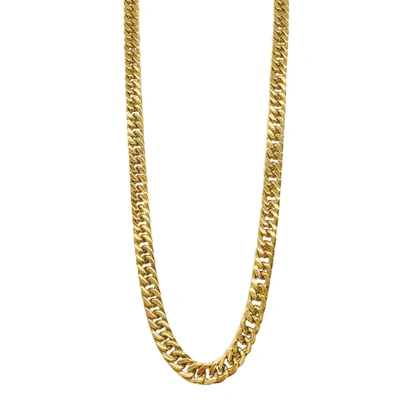 Adornia 14k Plated Water Resistant Extra Thick 9mm Cuban Chain Necklace In Gold