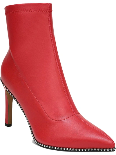 Bar Iii Melanay Womens Leather Embellished Booties In Red