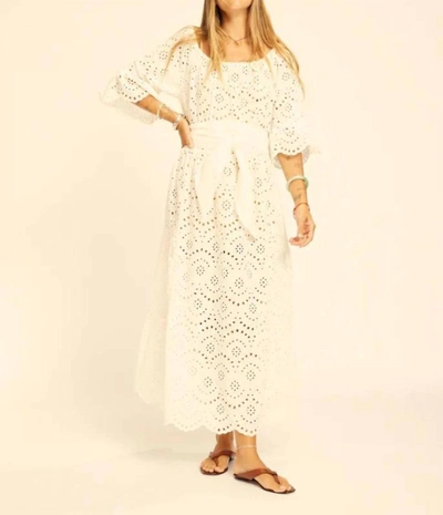 Natalie Martin Marrakech Full Embroidery Mesa Maxi With Sash In Salt Emb In Multi