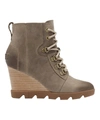 Sorel Joan Uptown Tie Winter Boot In Khaki Ii In Multi