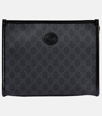 Gucci Gg Supreme Canvas Cosmetics Case In Black