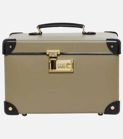 Globe-trotter Centenary Vanity Case In Olive & Black - Gold