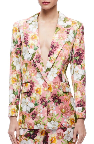 Alice And Olivia Blazer Mit Blumen-print In Pink