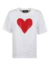 DSQUARED2 DSQUARED2 HEART FRINGED T-SHIRT