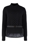 Moncler Cable Knit Sweater In Black