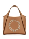 Stella Mccartney Logo Detailed Shoulder Bag In Beige