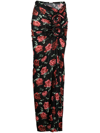 Magda Butrym Appliquéd Floral-print Stretch-jersey Maxi Skirt In Black
