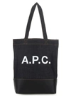 Apc Axelle Denim Tote Bag In Blue