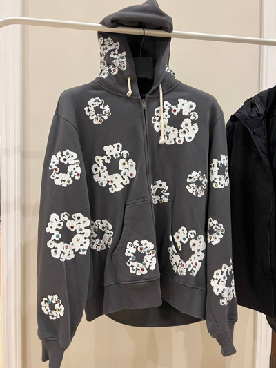 Pre-owned Denim Tears Rhinestone Zip Up In Black | ModeSens Pre-owned Denim Tears Rhinestone Zip Up In Black | ModeSens