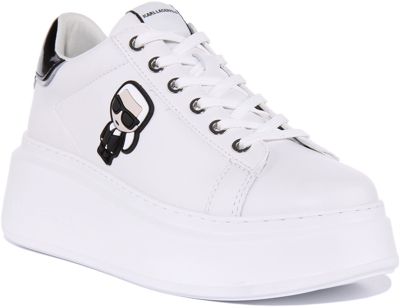 Pre-owned Karl Lagerfeld Anakapri Womens Low Top Platform Sneakers In White Size Us 5 - 11