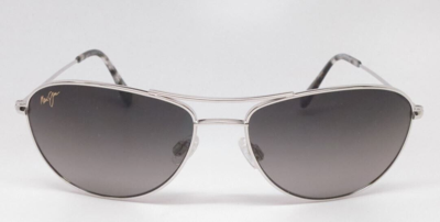 Pre-owned Maui Jim Unused  Gs245-17 Baby Beach Sunglasses Silver Gray Polarized Aviator