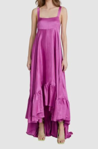 Pre-owned Azeeza $1695  Women's Purple Silk Ruffled Mina A-line Dress Size Xs