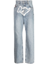 Icecream Running Puppy Brand-print Straight-leg Jeans In Blue