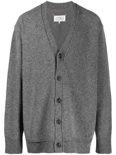 Maison Margiela Cardigan With Elbow Patches In Grey