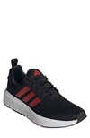 Adidas Originals Swift Run 23 Running Shoe In Black/ Scarlet/ White