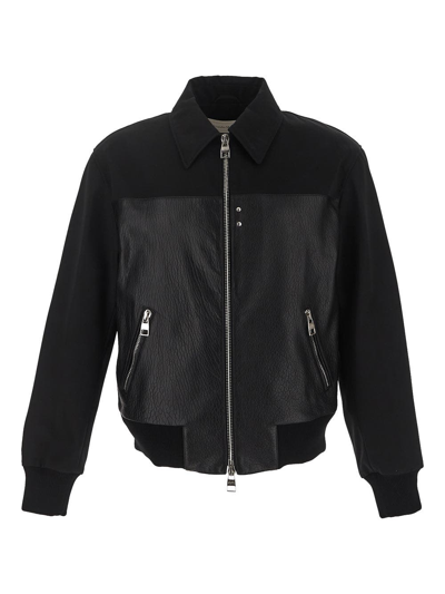 Alexander Mcqueen Contrasted Bomber Jacket In Black