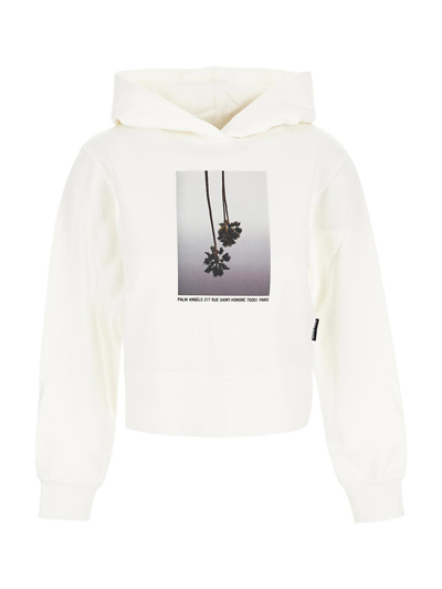 Palm Angels Mirage Fitted Hoody In White