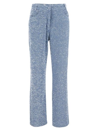 Remain Bold Weave Straight Pants In Blue