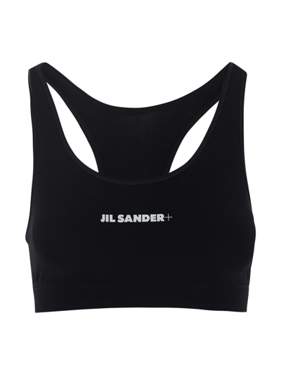 Jil Sander Logo Tech Sports Bra Top In Black