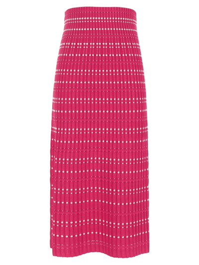 Alexander Mcqueen Knit Long Skirt In Pink