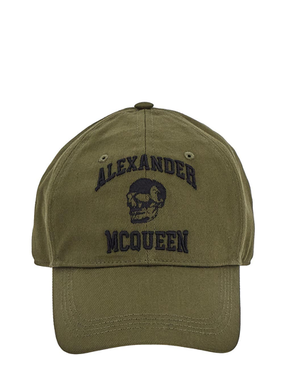 Alexander Mcqueen Hat Varsity Skull Lo In Green