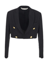 Palm Angels Black Polyester Blend Boyfriend Blazer In Black