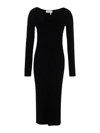 Remain Birger Christensen Sweetheart-neck Knitted Midi Dress In Black