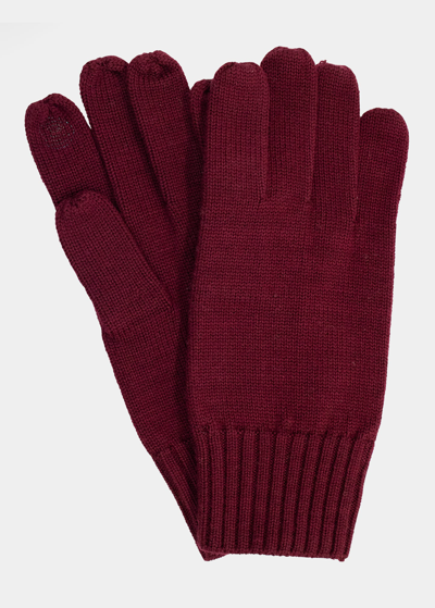 Bergdorf Goodman Men's Wool Touchscreen Gloves In Merlot