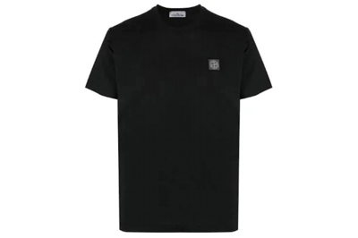 Pre-owned Stone Island Logo Patch T-shirt Black