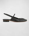 Vince Venice Leather Slingback Ballerina Flats In Black