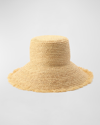 Kate Spade Fringed Straw Bucket Hat In Natural