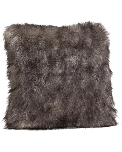 Donna Salyers Fabulous-furs Donna Salyers Fabulous Furs Grey Wolf Faux Fur Pillow