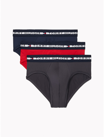 Tommy Hilfiger Th Comfort+ Brief 3 In Grey/red/navy
