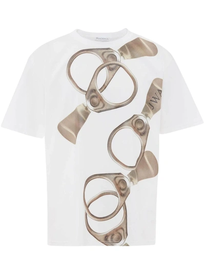 Jw Anderson Logo-print Detail T-shirt In Bianco