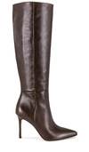 Veronica Beard Lisa Leather Stiletto Boots In Espresso