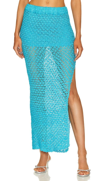 Ser.o.ya Sandy Crochet Skirt In Turquoise