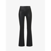 Frame Jetset Flare High-rise Flared Jeans In Noir Coated